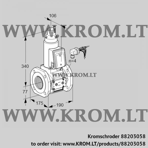 Kromschroder VAS 665F05LWE/PP/PP, 88203058 gas solenoid valve, 88203058