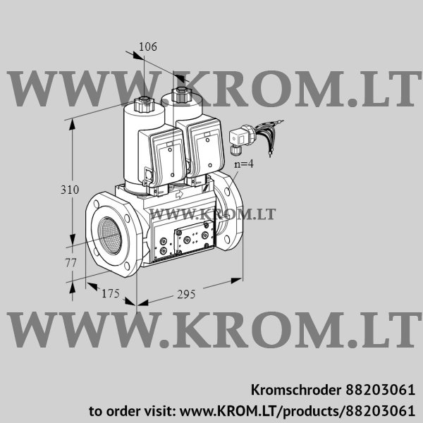 Kromschroder VCS 665F05NNWGRE/PPPP/PPPP, 88203061 double solenoid valve, 88203061