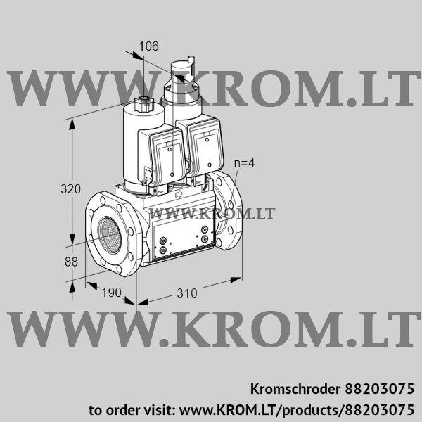 Kromschroder VCS 7T80A05NLQSRB/PPPP/PPPP, 88203075 double solenoid valve, 88203075