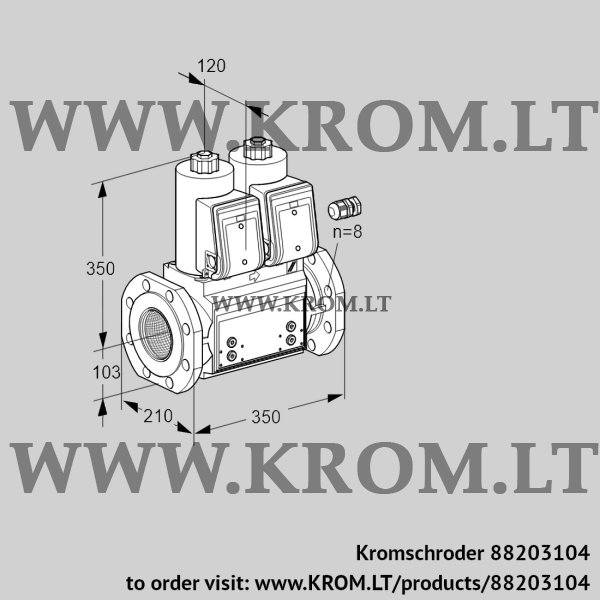 Kromschroder VCS 8100F05NNWR3B/PPPP/PPPP, 88203104 double solenoid valve, 88203104