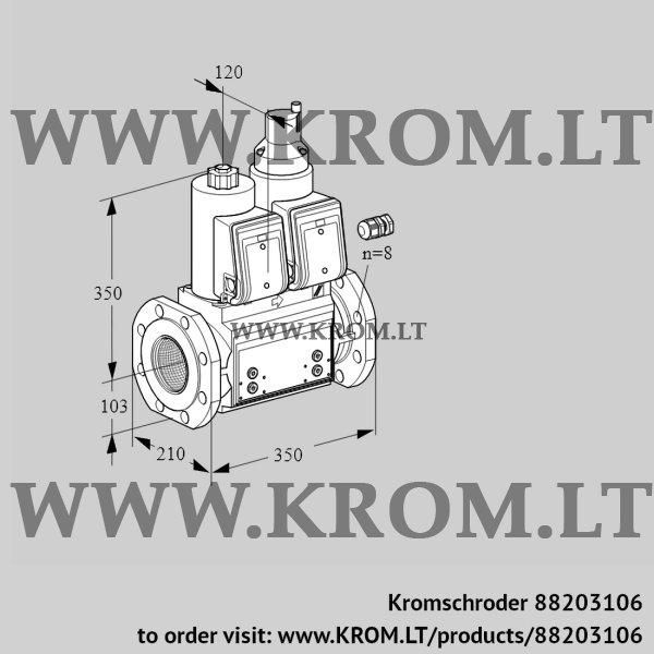 Kromschroder VCS 8100F05NLWR3B/PPPP/PPPP, 88203106 double solenoid valve, 88203106