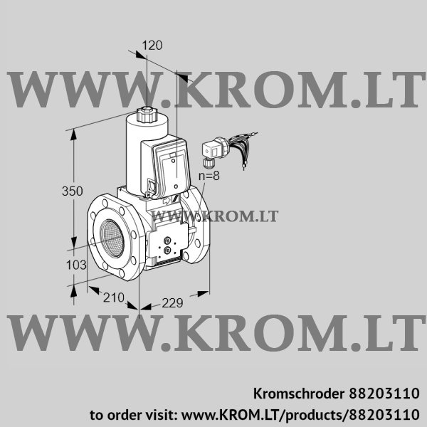 Kromschroder VAS 8100F05NWB/PP/PP, 88203110 gas solenoid valve, 88203110