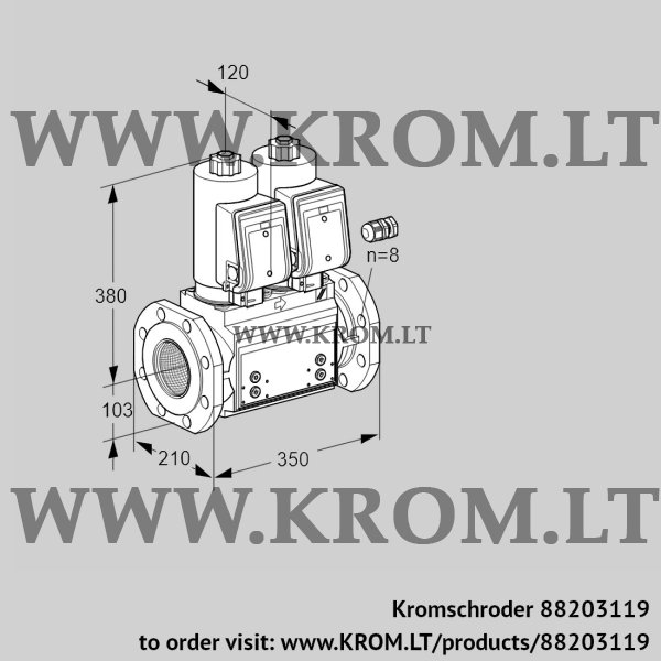 Kromschroder VCS 8100F05NNWSR3B/PPPP/PPPP, 88203119 double solenoid valve, 88203119