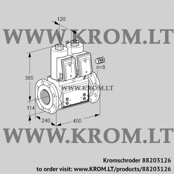 Kromschroder VCS 9125F05NNAR3B/PPPP/PPPP, 88203126 double solenoid valve, 88203126