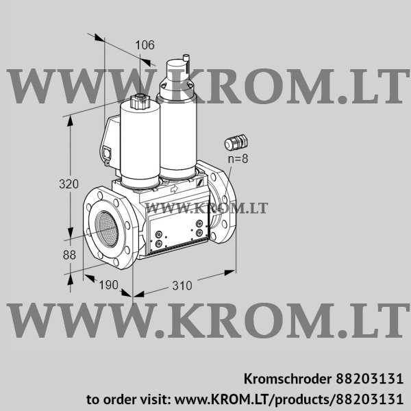 Kromschroder VCS 780F05NLKGL3B/PPPP/PPPP, 88203131 double solenoid valve, 88203131