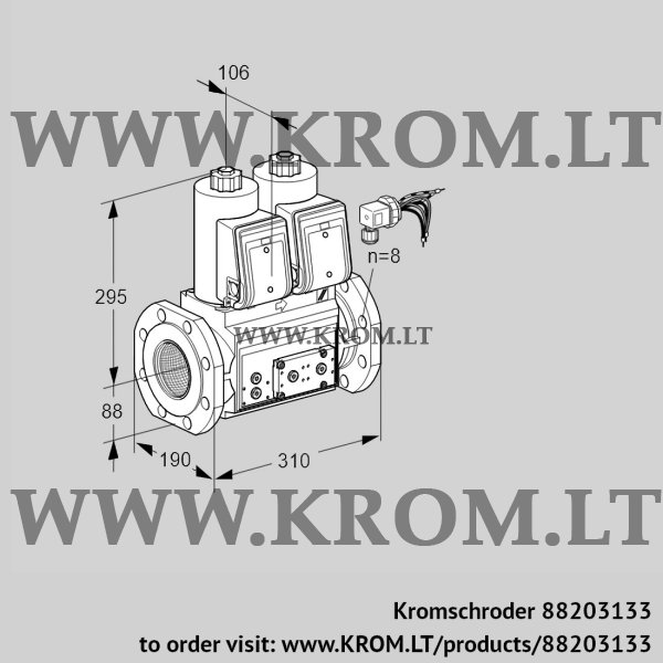 Kromschroder VCS 780F05NNWRE/PPPP/PPPP, 88203133 double solenoid valve, 88203133