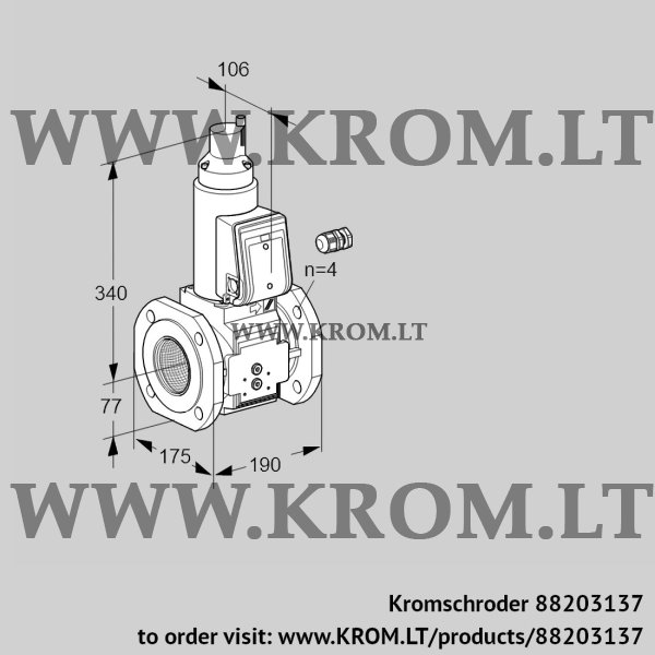 Kromschroder VAS 665F05LK3B/PP/PP, 88203137 gas solenoid valve, 88203137