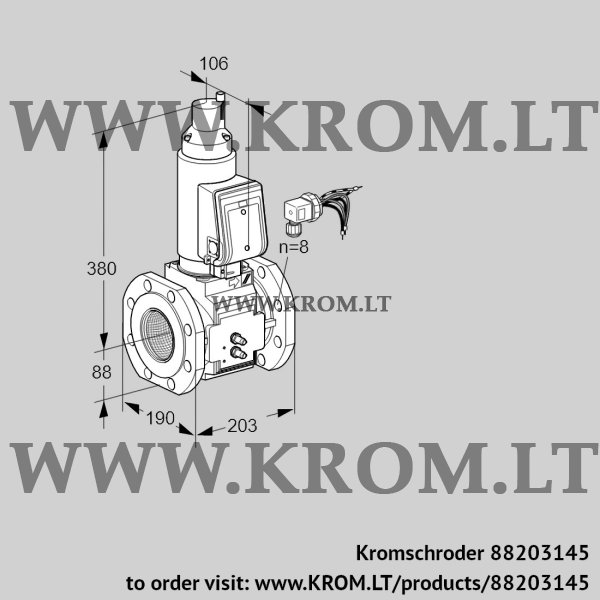 Kromschroder VAS 780F05LWGRB/MM/MM, 88203145 gas solenoid valve, 88203145