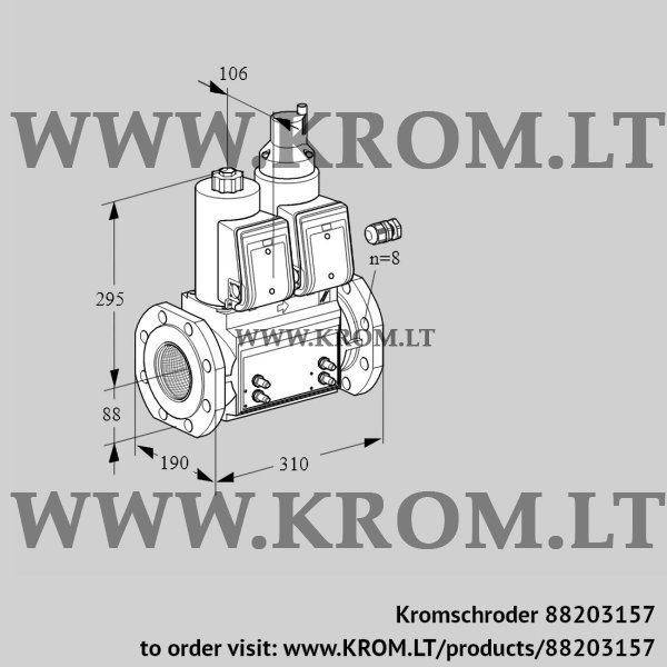 Kromschroder VCS 780F05NLWR3B/MMMM/PPPP, 88203157 double solenoid valve, 88203157