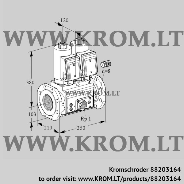 Kromschroder VCS 8100F05NNKGR3E/PPEP/PPPP, 88203164 double solenoid valve, 88203164