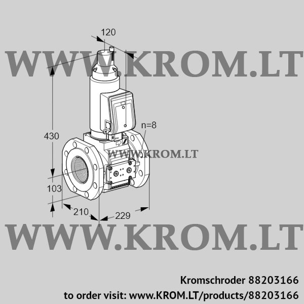 Kromschroder VAS 8T100A05LQSRE/PP/PP, 88203166 gas solenoid valve, 88203166