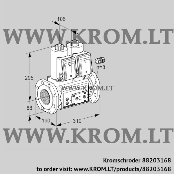 Kromschroder VCS 780F05NNWR3E/PPPP/PPPP, 88203168 double solenoid valve, 88203168