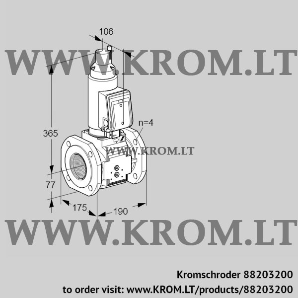 Kromschroder VAS 6T65A05LKGRB/PP/PP, 88203200 gas solenoid valve, 88203200