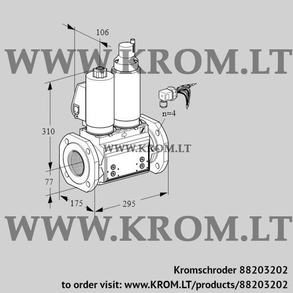 Kromschroder VCS 665F05NLWSLB/PPPP/PPPP, 88203202 double solenoid valve, 88203202