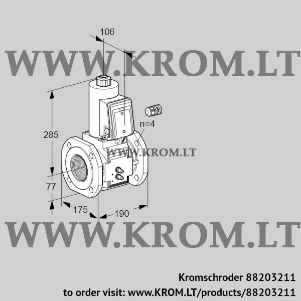 Kromschroder VAS 665F05NW3B/MM/PP, 88203211 gas solenoid valve, 88203211