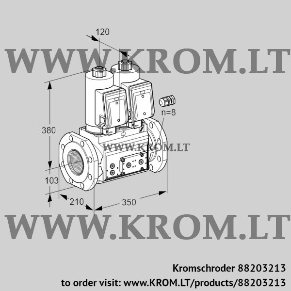 Kromschroder VCS 8100F05NNKGR3E/PPPP/PPPP, 88203213 double solenoid valve, 88203213