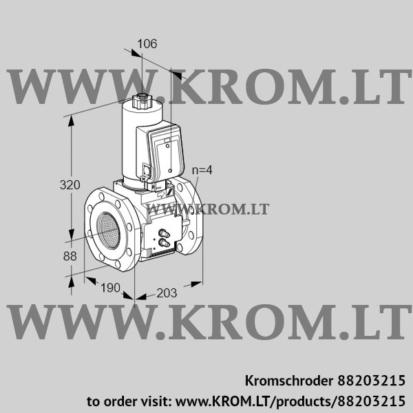 Kromschroder VAS 7T80A05NQSRB/MM/MM, 88203215 gas solenoid valve, 88203215