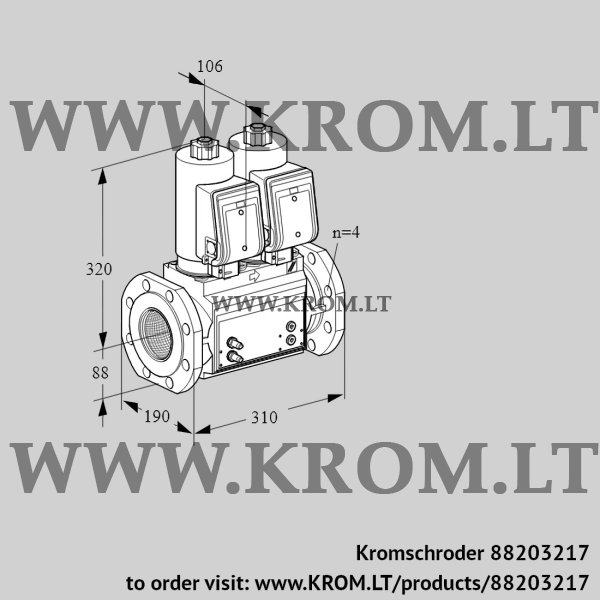 Kromschroder VCS 7T80A05NNQSRB/MMPP/MMPP, 88203217 double solenoid valve, 88203217