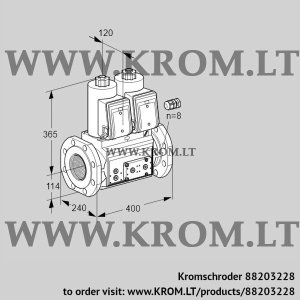 Kromschroder VCS 9125F05NNAR3E/PPPP/PPPP, 88203228 double solenoid valve, 88203228