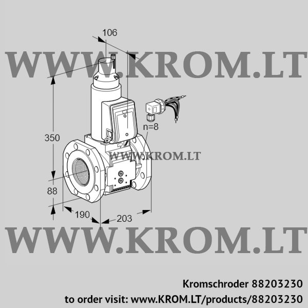 Kromschroder VAS 780F05LWB/PP/MM, 88203230 gas solenoid valve, 88203230