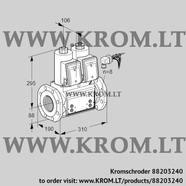 Kromschroder VCS 780F05NNWRB/PPPP/PPPP, 88203240 double solenoid valve, 88203240