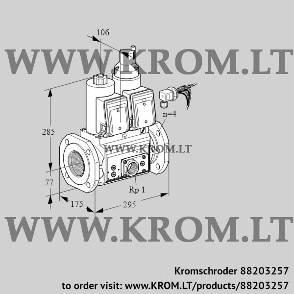 Kromschroder VCS 665F05NLWRE/PPEP/PPPP, 88203257 double solenoid valve, 88203257