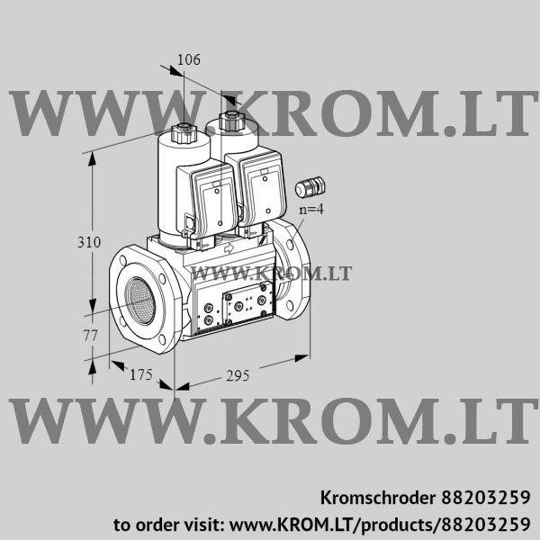 Kromschroder VCS 665F05NNKGR3E/PPPP/PPPP, 88203259 double solenoid valve, 88203259