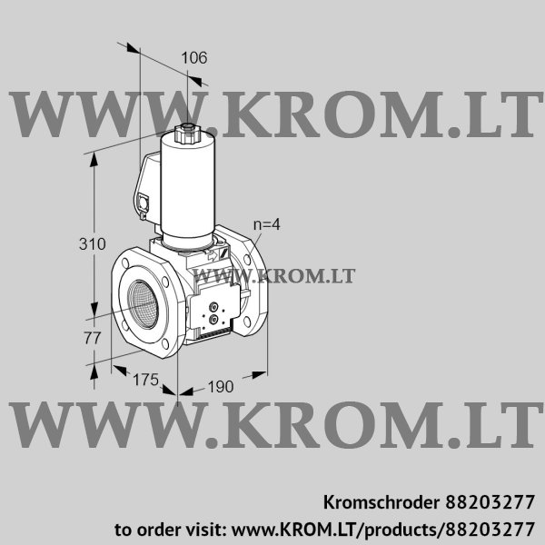 Kromschroder VAS 6T65A05NWSLB/PP/PP, 88203277 gas solenoid valve, 88203277