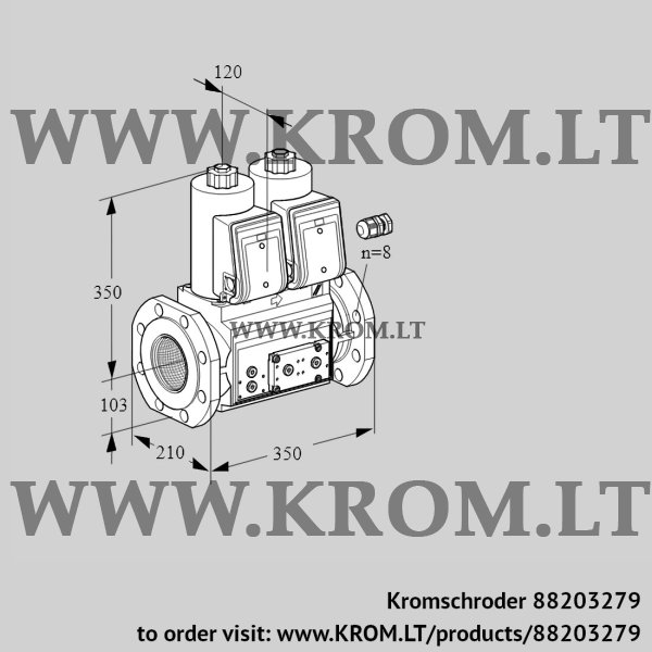 Kromschroder VCS 8100F05NNWR3E/PPPP/PPPP, 88203279 double solenoid valve, 88203279