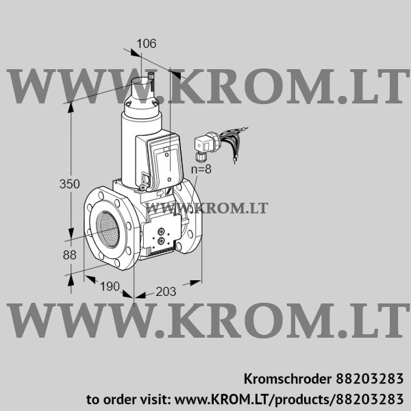 Kromschroder VAS 780F05LWB/PP/PP, 88203283 gas solenoid valve, 88203283