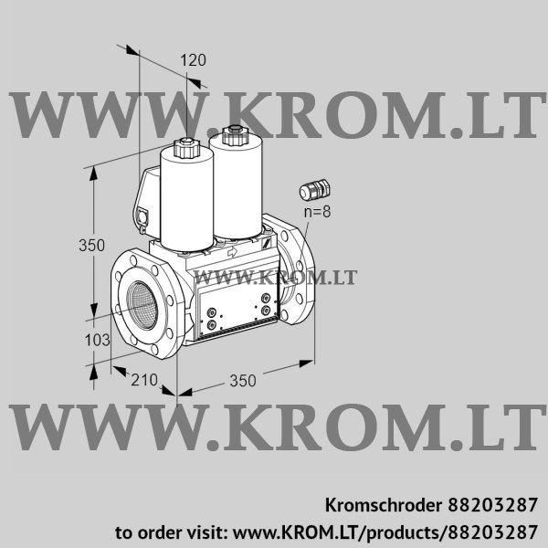 Kromschroder VCS 8100F05NNWL3B/PPPP/PPPP, 88203287 double solenoid valve, 88203287