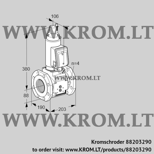 Kromschroder VAS 7T80A05LQSRB/PP/PP, 88203290 gas solenoid valve, 88203290