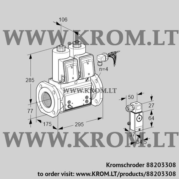 Kromschroder VCS 665F05NNWRB/PMPP/2-P3, 88203308 double solenoid valve, 88203308