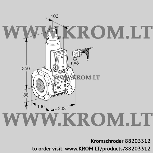 Kromschroder VAS 780F05LWE/PP/PP, 88203312 gas solenoid valve, 88203312