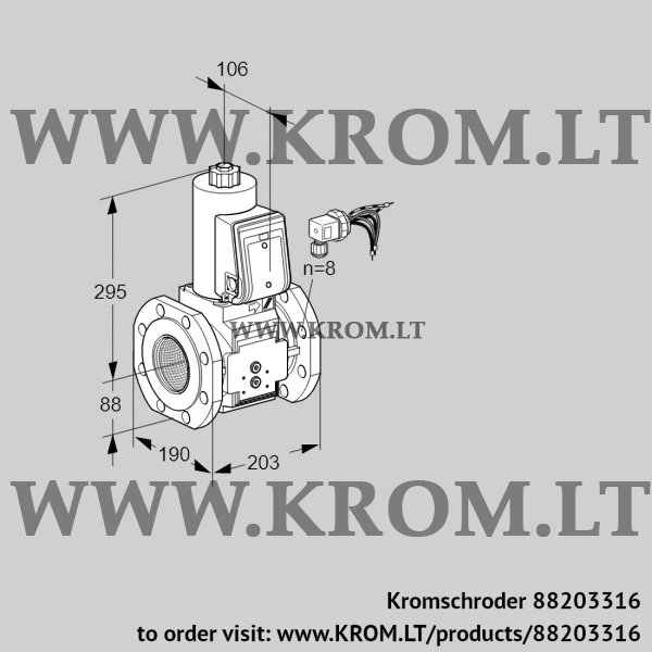 Kromschroder VAS 780F05NQB/PP/PP, 88203316 gas solenoid valve, 88203316