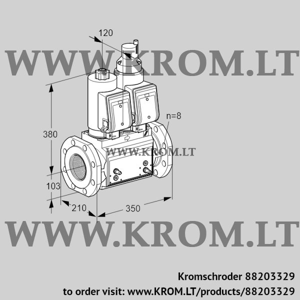 Kromschroder VCS 8T100A05NLQSRB/MPPM/PPPP, 88203329 double solenoid valve, 88203329