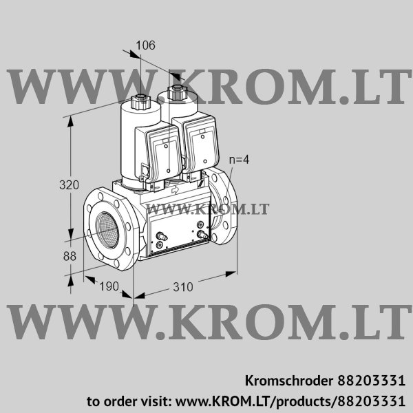 Kromschroder VCS 7T80A05NNQSRB/MPPM/PPPP, 88203331 double solenoid valve, 88203331