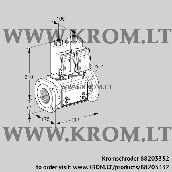 Kromschroder VCS 6T65A05NNQSRB/MPPM/PPPP, 88203332 double solenoid valve, 88203332