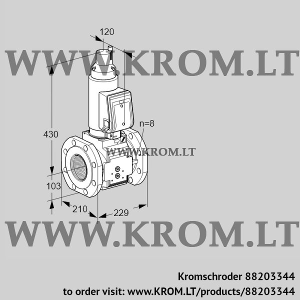 Kromschroder VAS 8T100A05LQSRB/PP/PP, 88203344 gas solenoid valve, 88203344