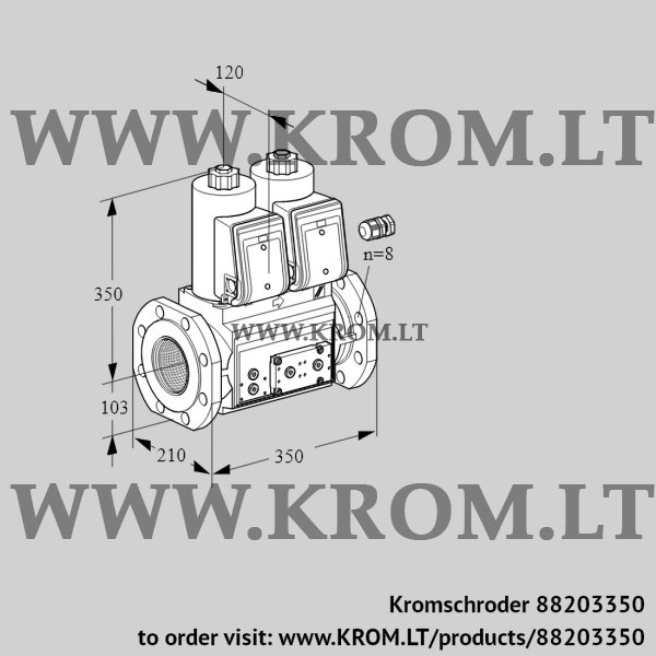 Kromschroder VCS 8100F05NNKR3E/PPPP/PPEP, 88203350 double solenoid valve, 88203350