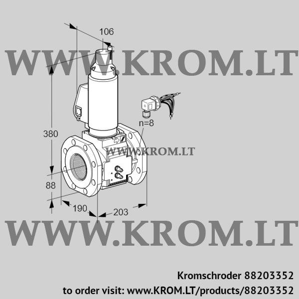 Kromschroder VAS 780F05LWGLB/MM/MM, 88203352 gas solenoid valve, 88203352