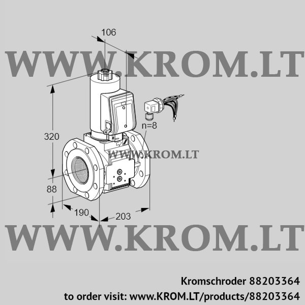 Kromschroder VAS 780F05NWGRB/PP/PP, 88203364 gas solenoid valve, 88203364