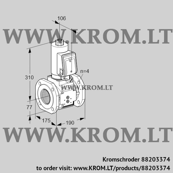 Kromschroder VAS 6T65A05NQGRB/PP/MM, 88203374 gas solenoid valve, 88203374