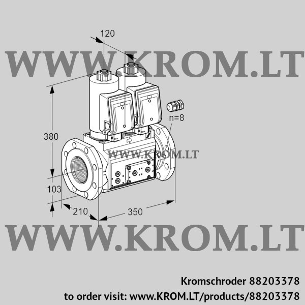 Kromschroder VCS 8100F05NNWSR3E/PPPP/PPEP, 88203378 double solenoid valve, 88203378