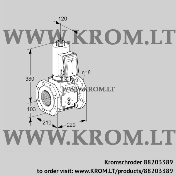 Kromschroder VAS 8T100A05NQGRB/PP/MM, 88203389 gas solenoid valve, 88203389