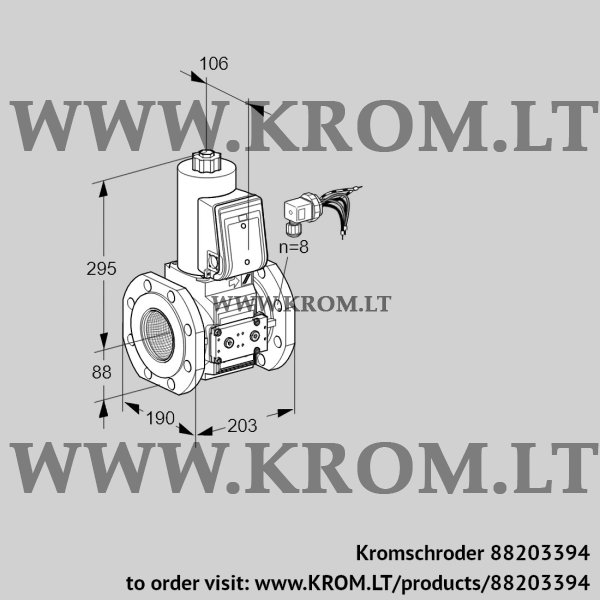 Kromschroder VAS 780F05NWE/PP/PP, 88203394 gas solenoid valve, 88203394