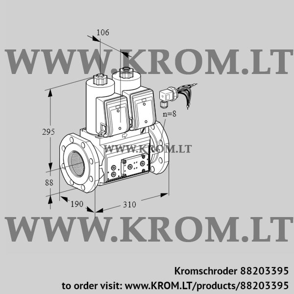 Kromschroder VCS 780F05NNWRE/PPPP/PPPP, 88203395 double solenoid valve, 88203395