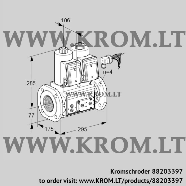 Kromschroder VCS 665F05NNWRE/PPPP/PPPP, 88203397 double solenoid valve, 88203397