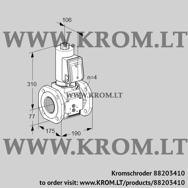 Kromschroder VAS 6T65A05NQGRB/PP/PP, 88203410 gas solenoid valve, 88203410