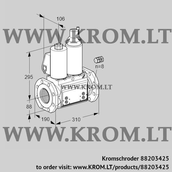 Kromschroder VCS 780F05NLWL3B/PPPP/PPPP, 88203425 double solenoid valve, 88203425